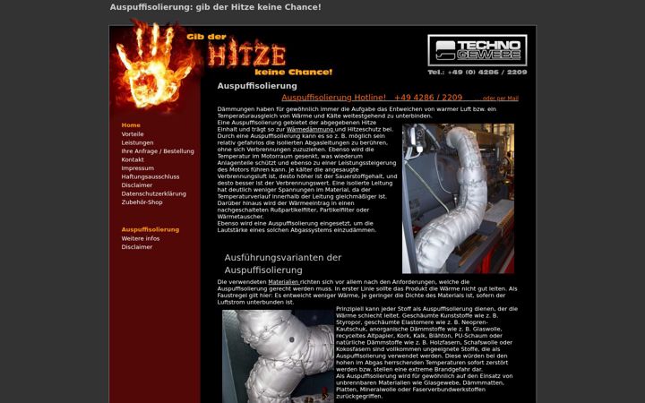 Screenshot von auspuffisolierung.de