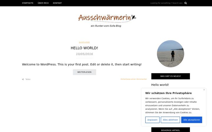 Screenshot von ausschwaermerin.de