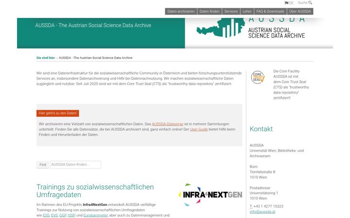 Screenshot of aussda.at