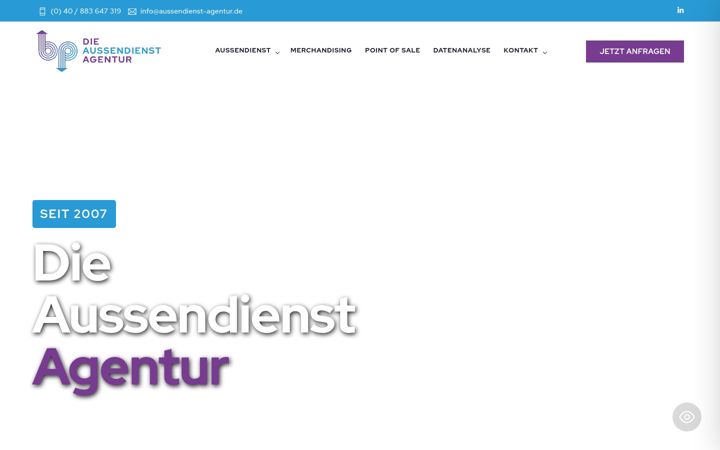 Snímek obrazovky aussendienst-agentur.de