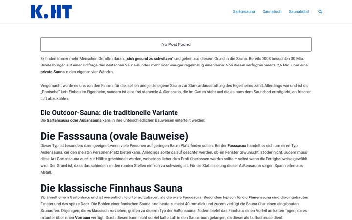 Snímek obrazovky aussensaunas.de
