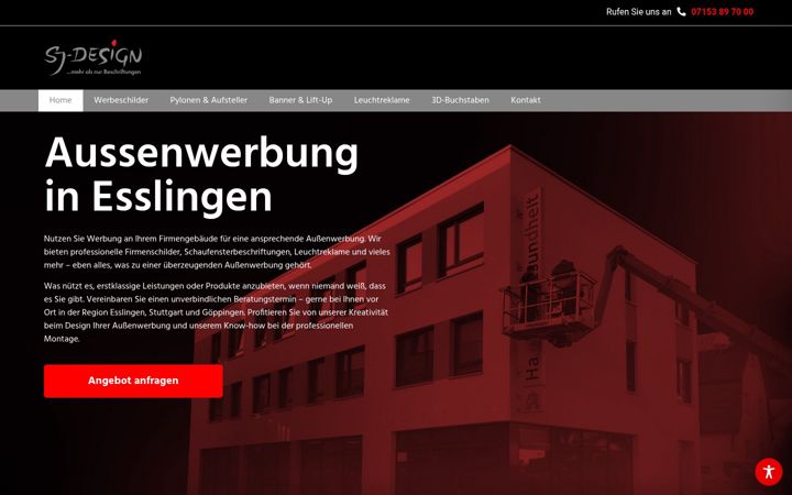 Screenshot stránky aussenwerbung-esslingen.de
