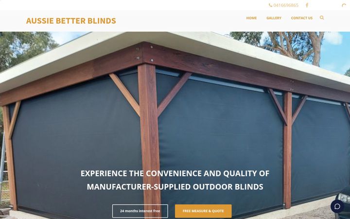 Snímek obrazovky aussiebetterblinds.com.au