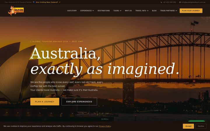 Screenshot of aussiegrandtours.com.au