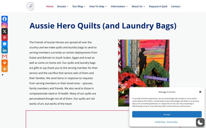 Screenshot of aussieheroquilts.org.au
