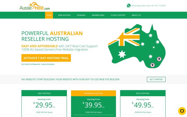 Screenshot ta' aussiehost.com