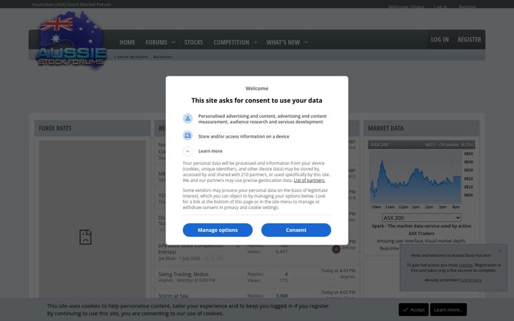Screenshot of aussiestockforums.com