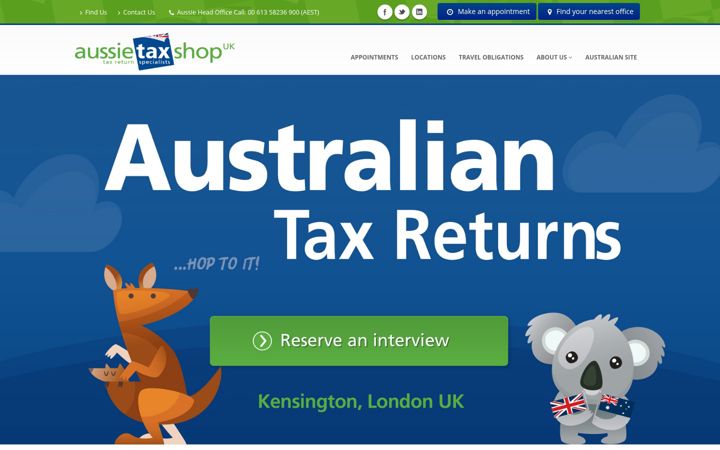 Ekraanipilt saidist aussietaxshop.uk