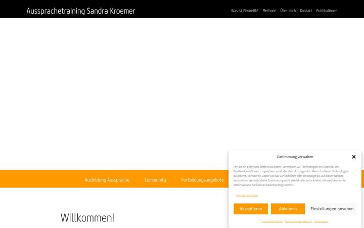 Screenshot of aussprachetraining.de