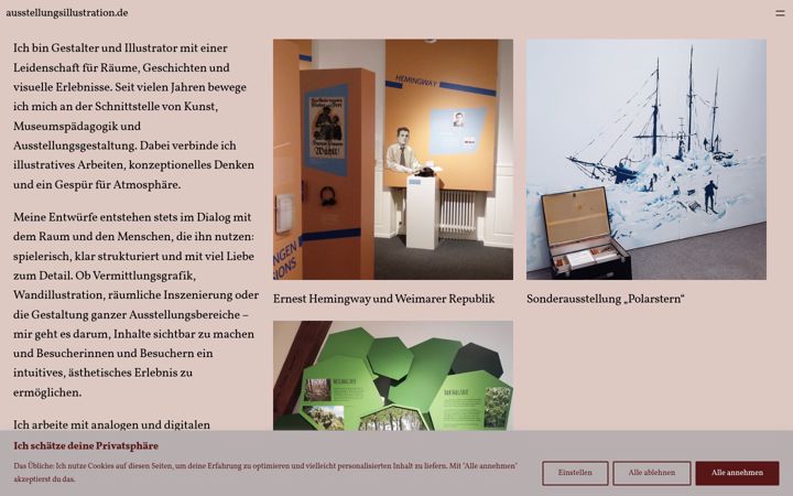 Screenshot stránky ausstellungsillustration.de