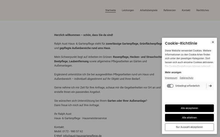 Screenshot of aust-hausgartenpflege.de