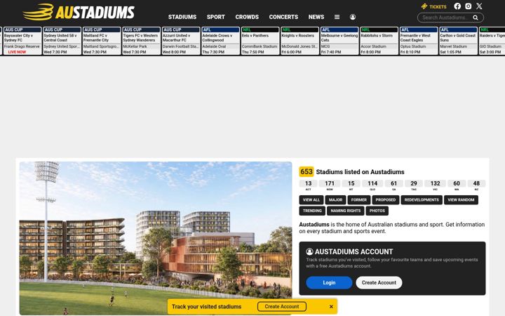 Screenshot of austadiums.com