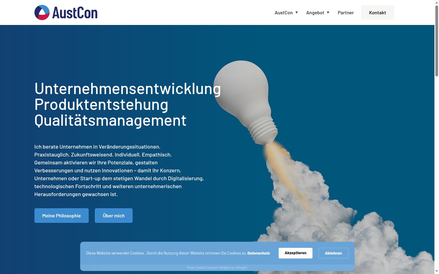 Screenshot del banner di consenso mostrato prima di qualsiasi interazione