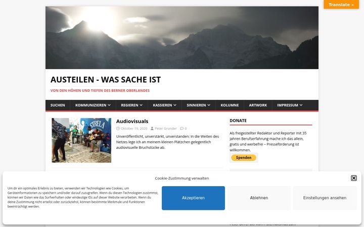 Screenshot of austeilen.ch