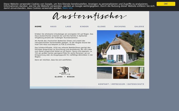 Screenshot stránky austernfischer-ruegen.de