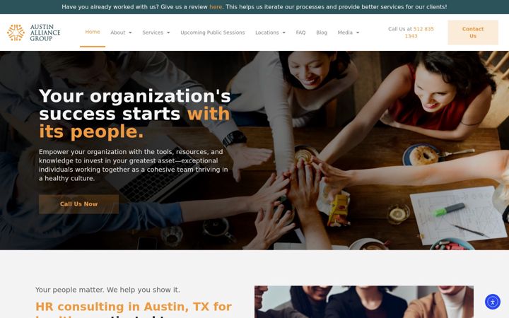 Skærmbillede af austinalliancegroup.com