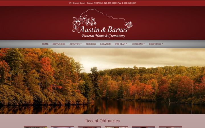 Screenshot of austinandbarnesfuneralhome.com