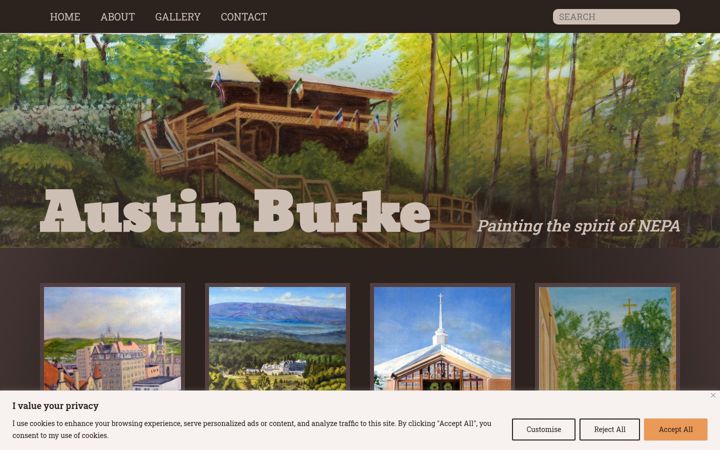 Skærmbillede af austinburkeart.com