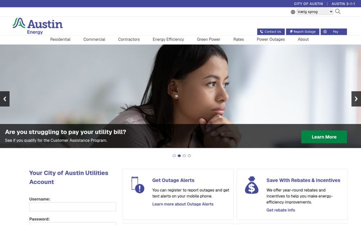 Screenshot of austinenergy.com
