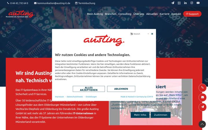 Screenshot stránky austing-it.de