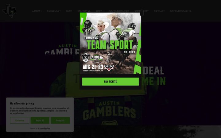 Screenshot of austingamblers.com