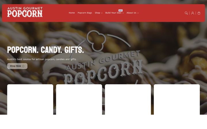 Screenshot of austingourmetpopcorn.com