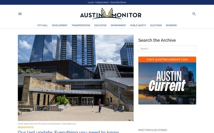 Screenshot of austinmonitor.com