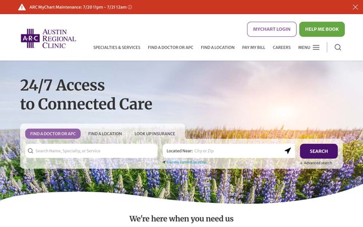 Screenshot of austinregionalclinic.com