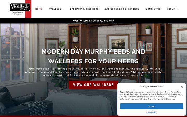 Screenshot of austinwallbeds.us
