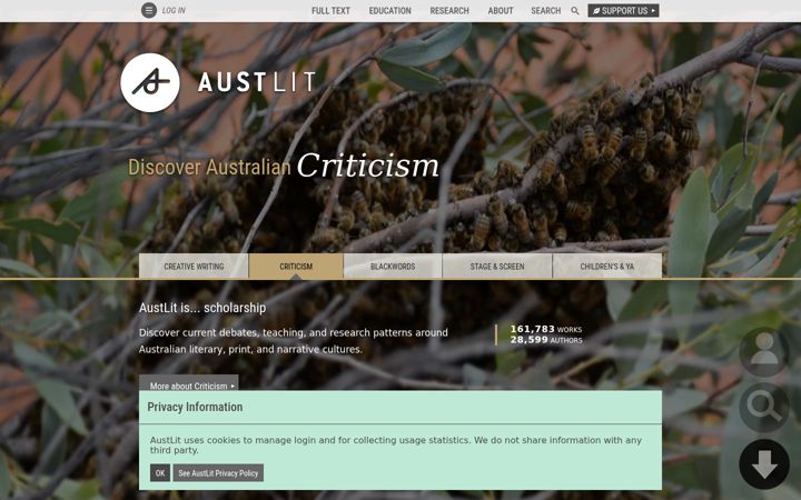 Screenshot of austlit.edu.au