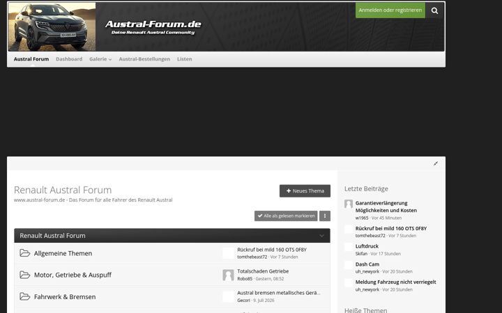Screenshot of austral-forum.de