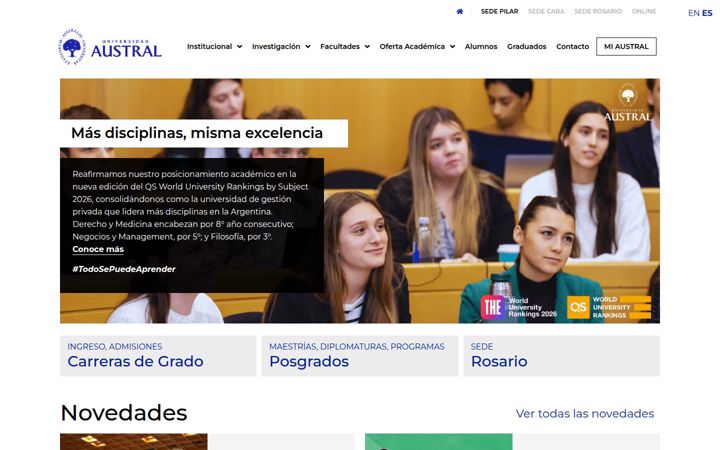Screenshot of austral.edu.ar