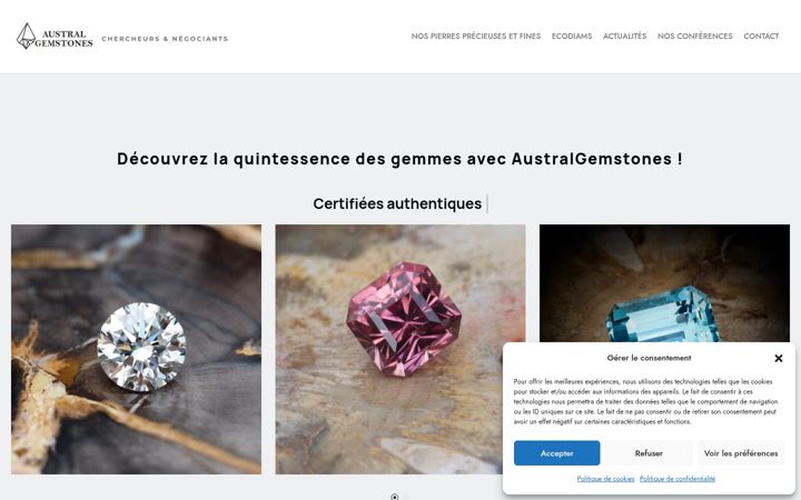 Screenshot of australgemstones.re