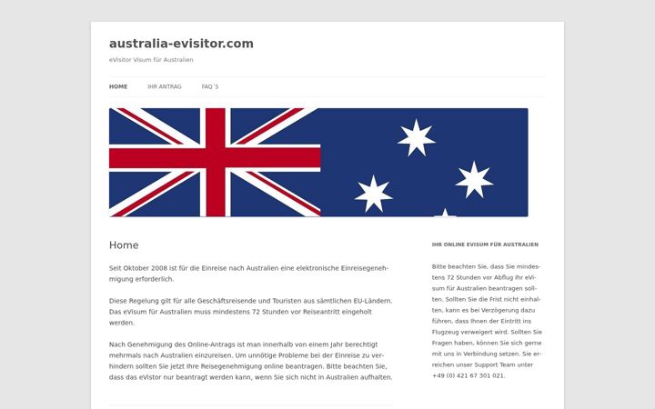 Screenshot of australia-evisitor.com