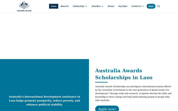 Ekraanipilt saidist australiaawardslaos.org