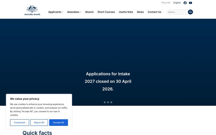 Screenshot of australiaawardsvietnam.org
