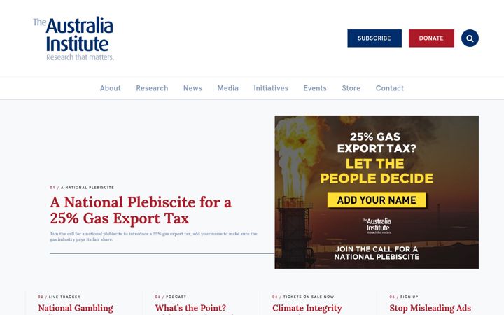 Screenshot of australiainstitute.org.au