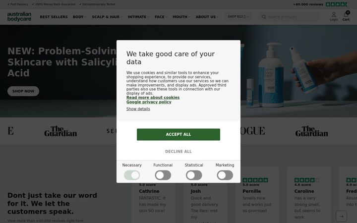 Capture d'écran de australian-bodycare.com