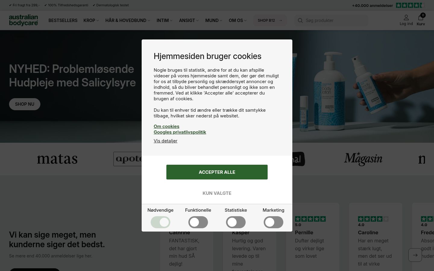 Snímek obrazovky baneru souhlasu zobrazeného před jakoukoli interakcí