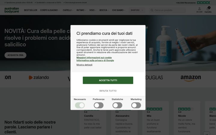 Skjámynd af australian-bodycare.it