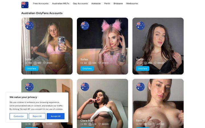 Snímek obrazovky australian-onlyfans.com