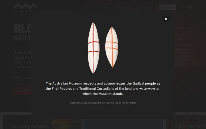 Screenshot of australian.museum