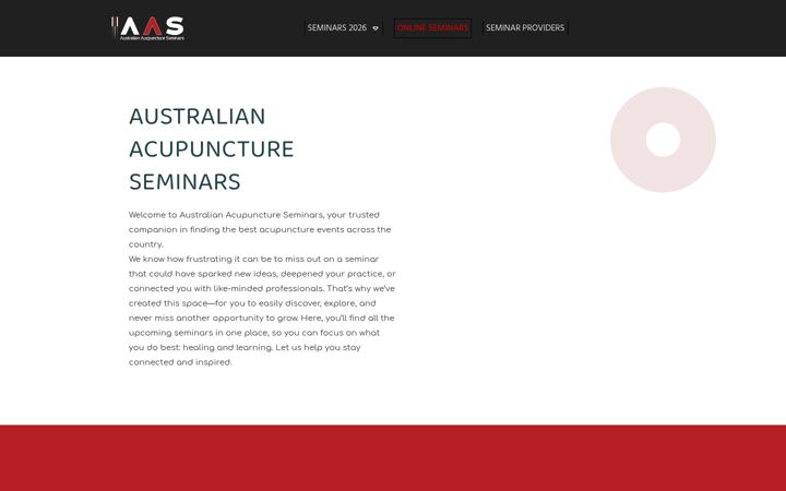 Screenshot of australianacupunctureseminars.com.au