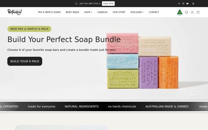 Screenshot of australianbotanicalsoap.com