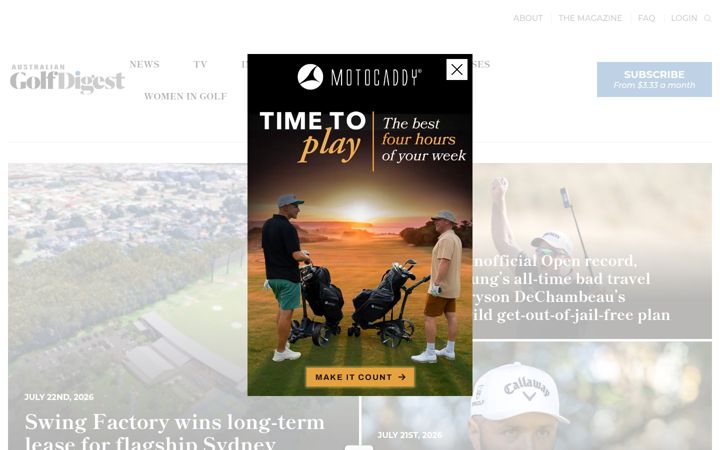 Snimka zaslona za australiangolfdigest.com.au