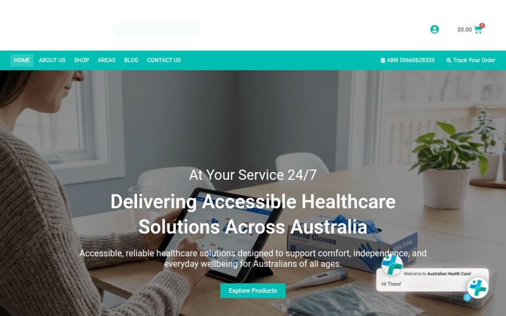 Screenshot von australianhealthcare.com.au