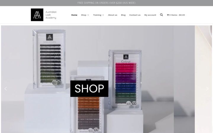 Screenshot of australianlashacademy.com
