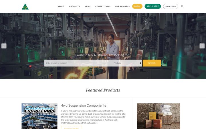 Ekrānuzņēmums no australianmade.com.au