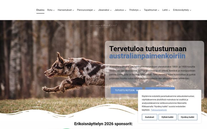 Screenshot von australianpaimenkoirat.fi