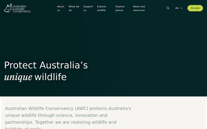 Screenshot of australianwildlife.org